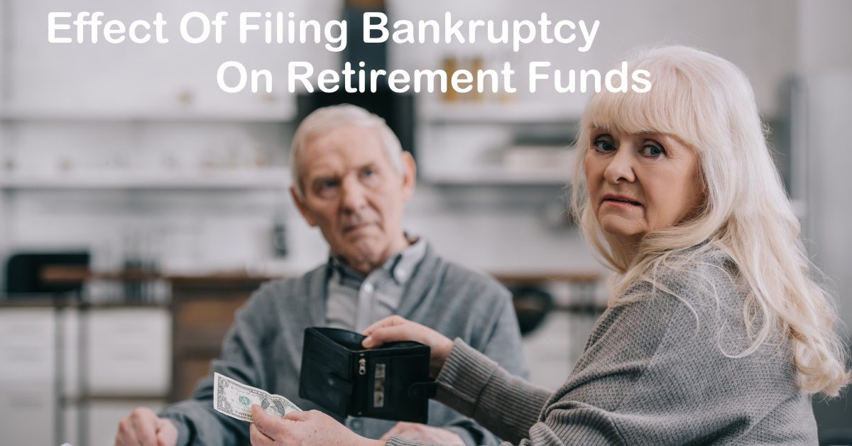 Illustration of people concerned about the effect of filing bankruptcy on retirement funds